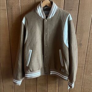 Hudson Brown and White Varsity Jacket